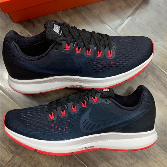 NIKE AIR ZOOM PEGASUS 34 Blk/Armory Navy-Red Orbit - Picture 7 of 16